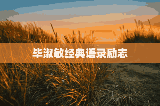 毕淑敏经典语录励志